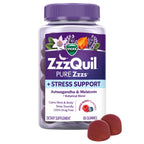 ZzzQuil PURE Zzzs De-Stress 2mg Melatonin Gummies, , Sleep Aids for Adults, Ashwagandha for Stress Support, 60 Gummies