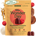 Plant People WonderDay Mushroom Gummies for Energy, Raspberry, 60ct | Chaga Mushroom Supplement to Support Immune System De-Stress Boost Mood & Energy in Adults Natural, Vegan, Non-GMO