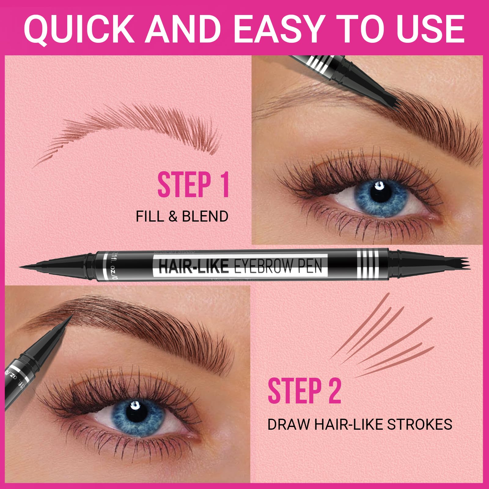 Buy now iMethod Microblading Eyebrow Pen - Eyebrow Pencil Magical 2-in-1 Dual-Ended Eye Brow Pencils for Women with 4-Fork-Tip & Ultra Precise Brush-Tip Create Natural Hair-Like Brows, Last All-Day, Brown at indiglob india