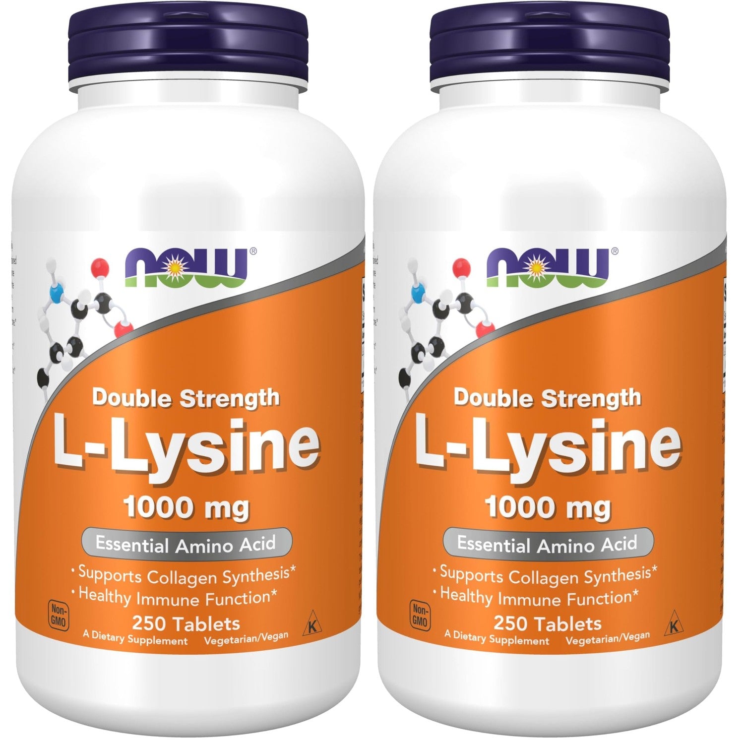 NOW Foods Supplements, (L-Lysine Hydrochloride) 1,000 mg, Double Strength, Amino Acid, 100 Tablets