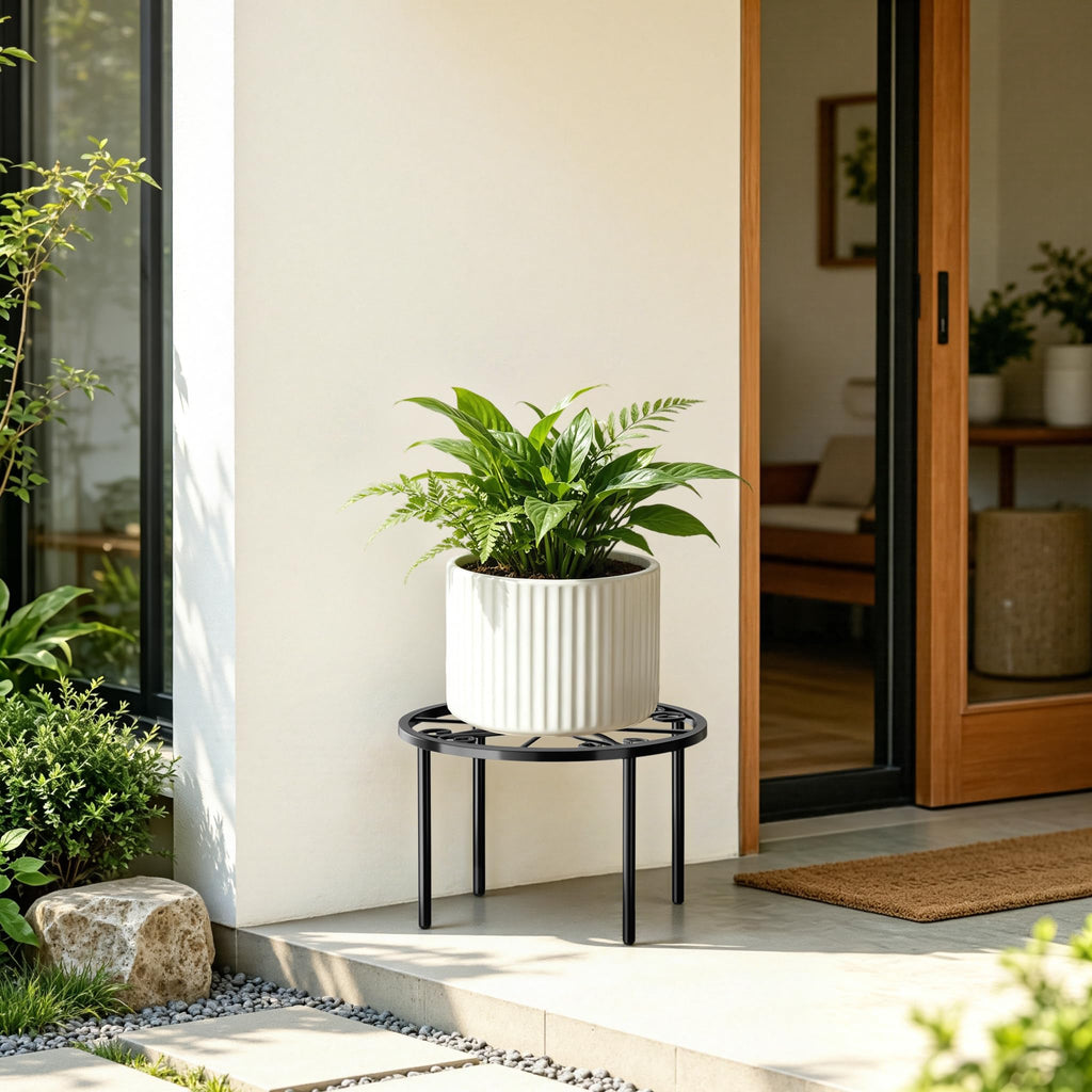 bussdis Plant Stand 1 PCS-10.2 IN Flower Pot Stand Plant Rack for Indoor and Outdoor Courtyard Gardens Black
