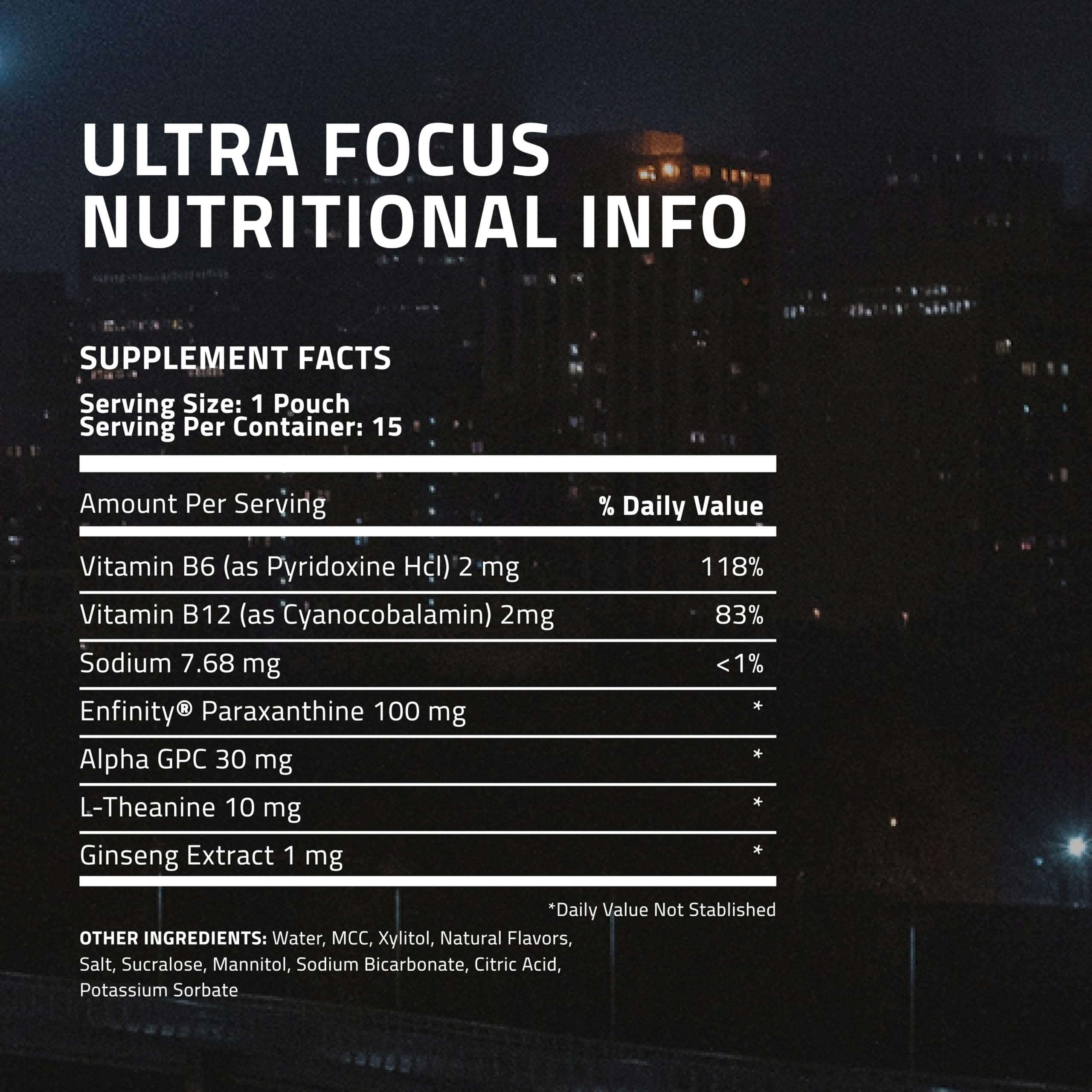 Ultra Focus Pouches (Variety Pack, 3 Cans) Nicotine and Caffeine Free | Nootropic, Enfinity Paraxanthine, Vitamin B6 + B12, L-Theanine, Alpha-GPC, Ginseng, Plant-Based Energy Pouches