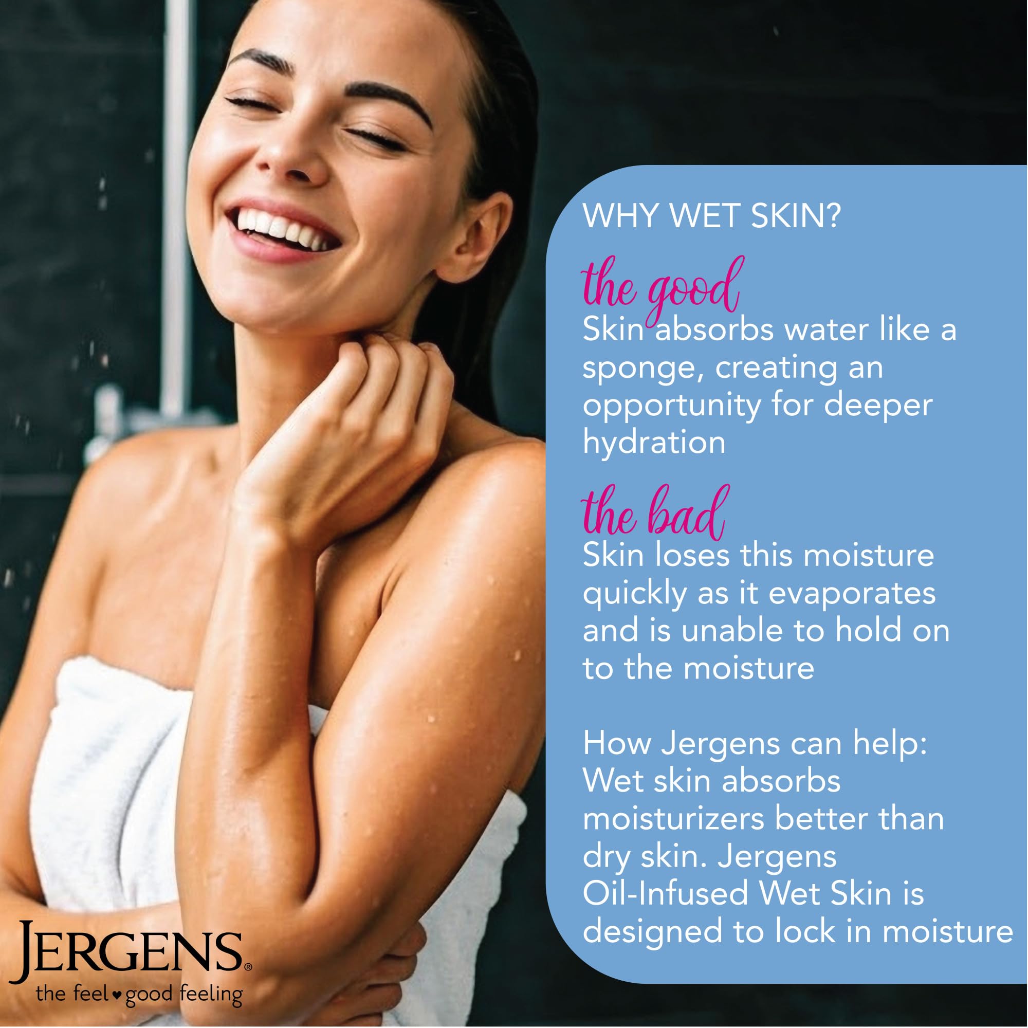 Jergens Wet Skin Body Moisturizer with Coconut Oil, In Shower Lotion for Dry Skin, Fast-Absorbing, Non-Sticky, Dermatologist Tested, 10 Oz, Pack of 3 | Coconut Oil, Hyaluronic Acid, Fast Absorption, Non-Sticky Formula, Dermatologist Tested