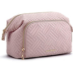 Buy now BAGSMART Travel Makeup Bag, Cosmetic Bag Make Up Organizer Case,Large Wide-open Pouch for Women Purse for Toiletries Accessories Brushes B-Large A-Pink at indiglob india