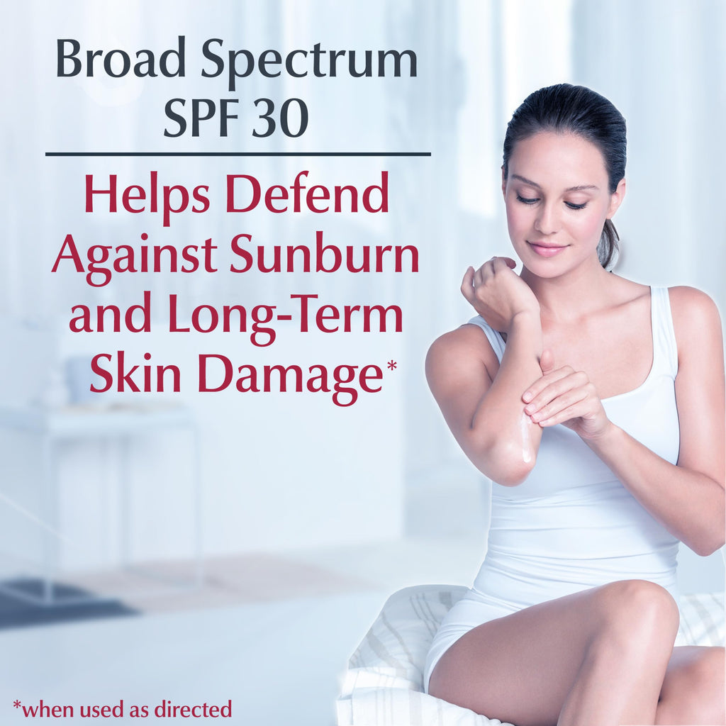 Eucerin Daily Hydration Cream, Broad Spectrum SPF 30, 8 OZ | Body Cream with Glycerin and SPF 30 Sunscreen, 24-Hour Moisture for Normal to Dry Skin, Fragrance Free