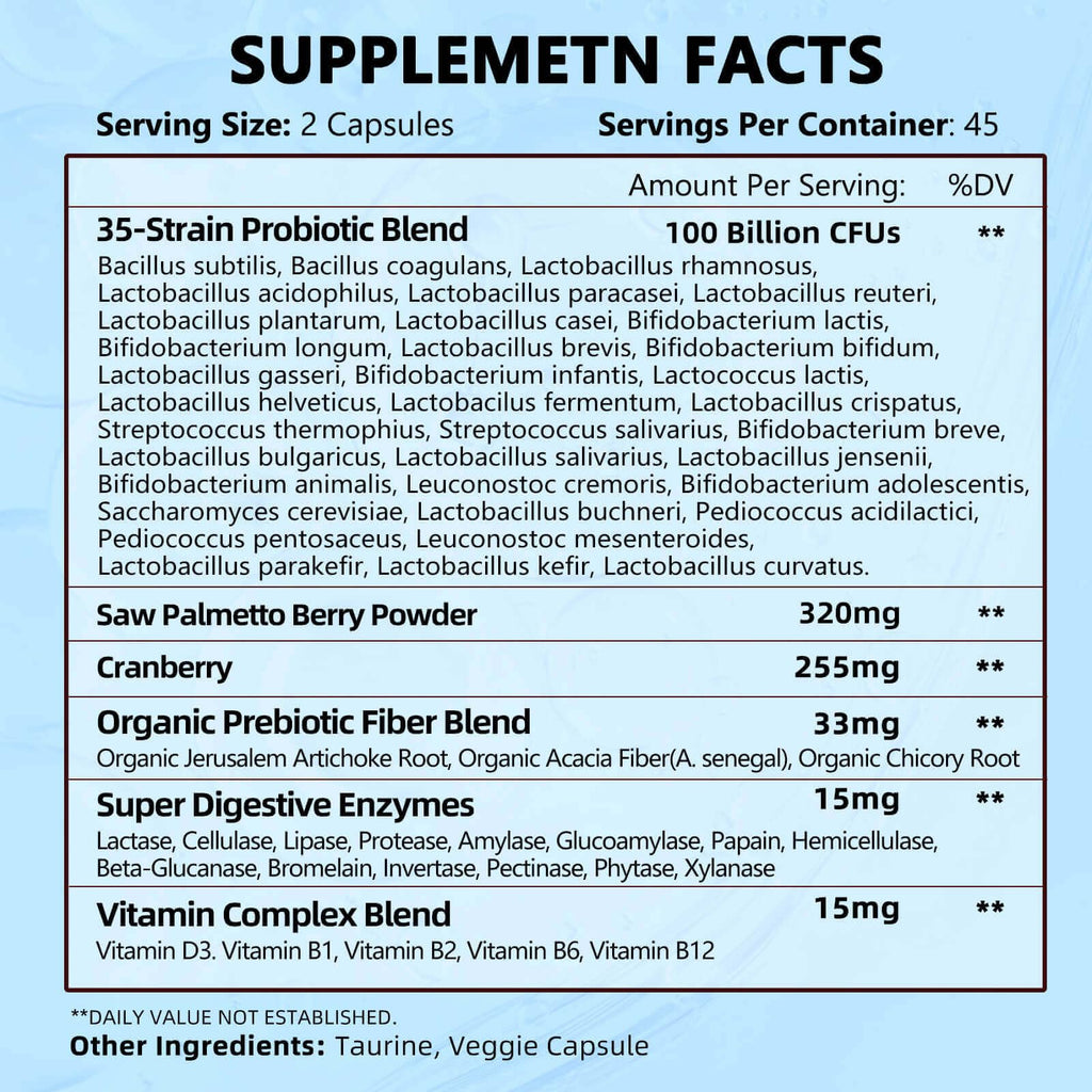 ZEBORA Probiotics for Men, 100 Billion CFU, Men's Probiotics, 90 Capsules