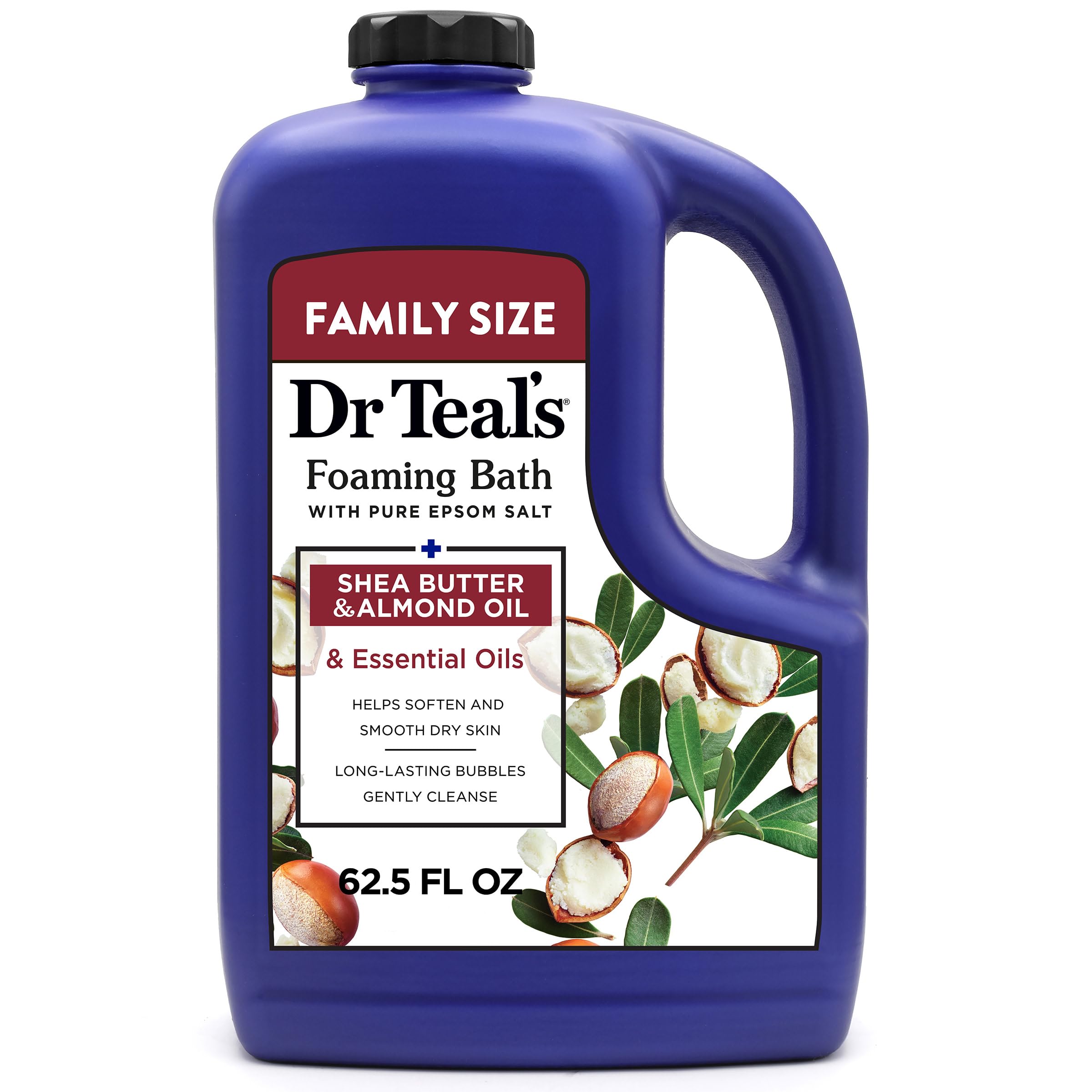 Dr Teal's Foaming Bath with Pure Epsom Salt, Shea Butter & Almond Oil, 62.5 fl oz