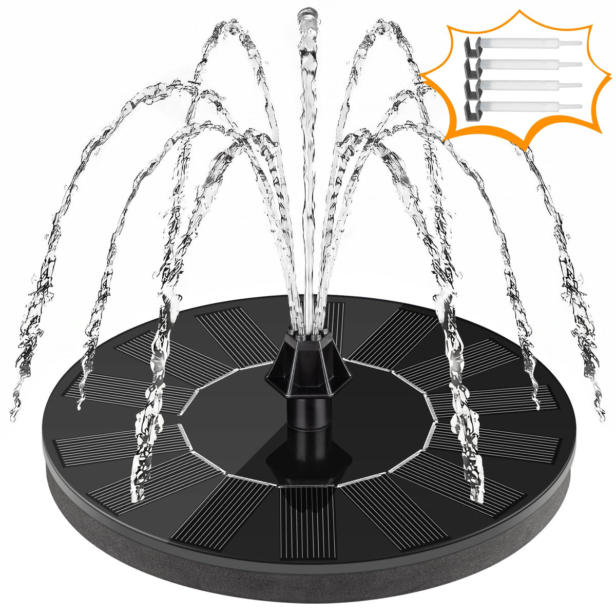 Mademax 1W Solar Bird Bath Fountain Pump, Solar Fountain, Free Standing Floating Solar Powered Water Fountain Pump for Bird Bath, Garden, Pond, Pool, Outdoor