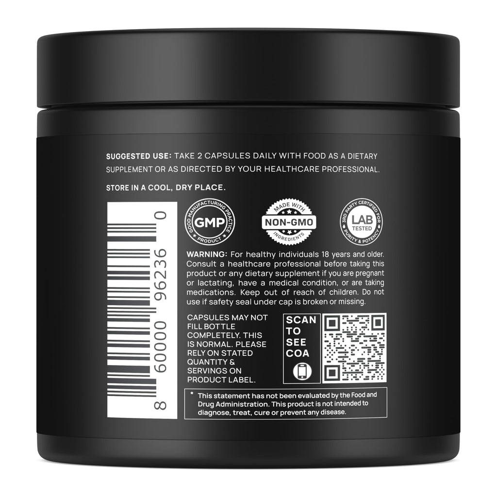 40x Strength Organic Black Maca Root with 15:1 Ashwagandha for Men | #1 Highest Potency Black Maca Root Capsules for Men 40:1 Extract - 100% Pure Maca Peruana Gelatinized Maca Root Powder Pills