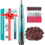 COSLUS C20 Cordless Nail Drill Electric File: Portable All-in-One Kit | Professional for Acrylic Gel Dip Powder Nails, Rechargeable Manicure & Pedicure Machine, Salon Home, Lightweight, Purple