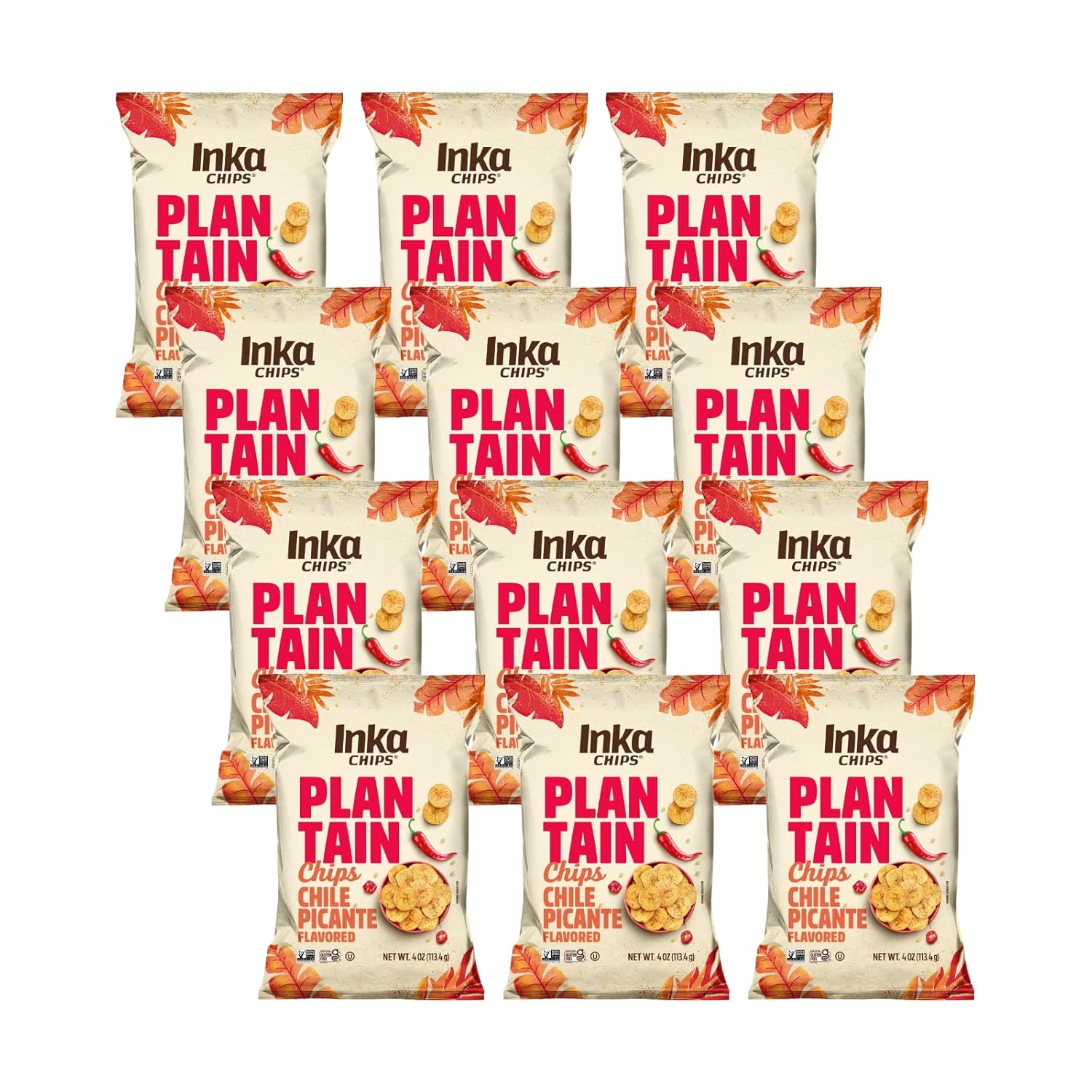 Buy now Inka Crops Inka Chips, Sweet Plantain, 3.25 Ounce (Pack of 12) 4 Ounce (Pack of 12) PLANTAIN HIGH OLEIC SUNFLOWER OIL, SEASONING POWDER (CORN MALTODEXTRIN, SALT, CHILI PEPPER, CAYENNE PEPPER, GARLIC, PAPRIKA. Acidity Regulator (citric acid), ORGEANO, ANTICAKING AGENT (SILICON DIOXIDE), COLOR (PAPRIKA, OLEORESIN), C at indiglob india
