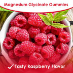 Magnesium Glycinate Gummies 500mg | Relaxation Calm Magnesium Gummies | Sugar-Free | Non-GMO | Gluten-Free | Vegan-Friendly for Adults & Kids (60 Raspberry Gummies)