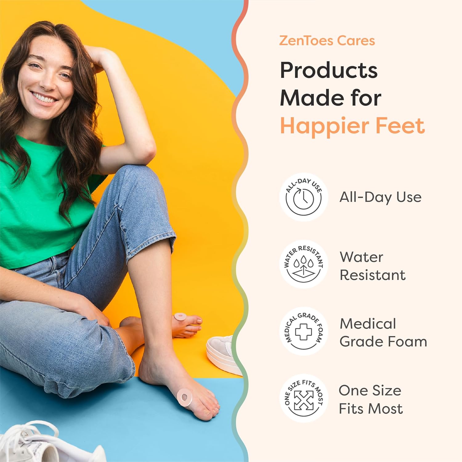 Buy now ZenToes Callus Cushions | Water-Resistant Self-Stick Adhesive Corn Pads | Foot, Heel, & Toe Discomfort Relief | Soft Foam for Friction Protection | Ideal for Active Lifestyles | 24-Pack at indiglob india