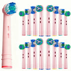 Pink Replacement Brush Heads for Oral-B Pro 1000 Pink Handle 16 Pack