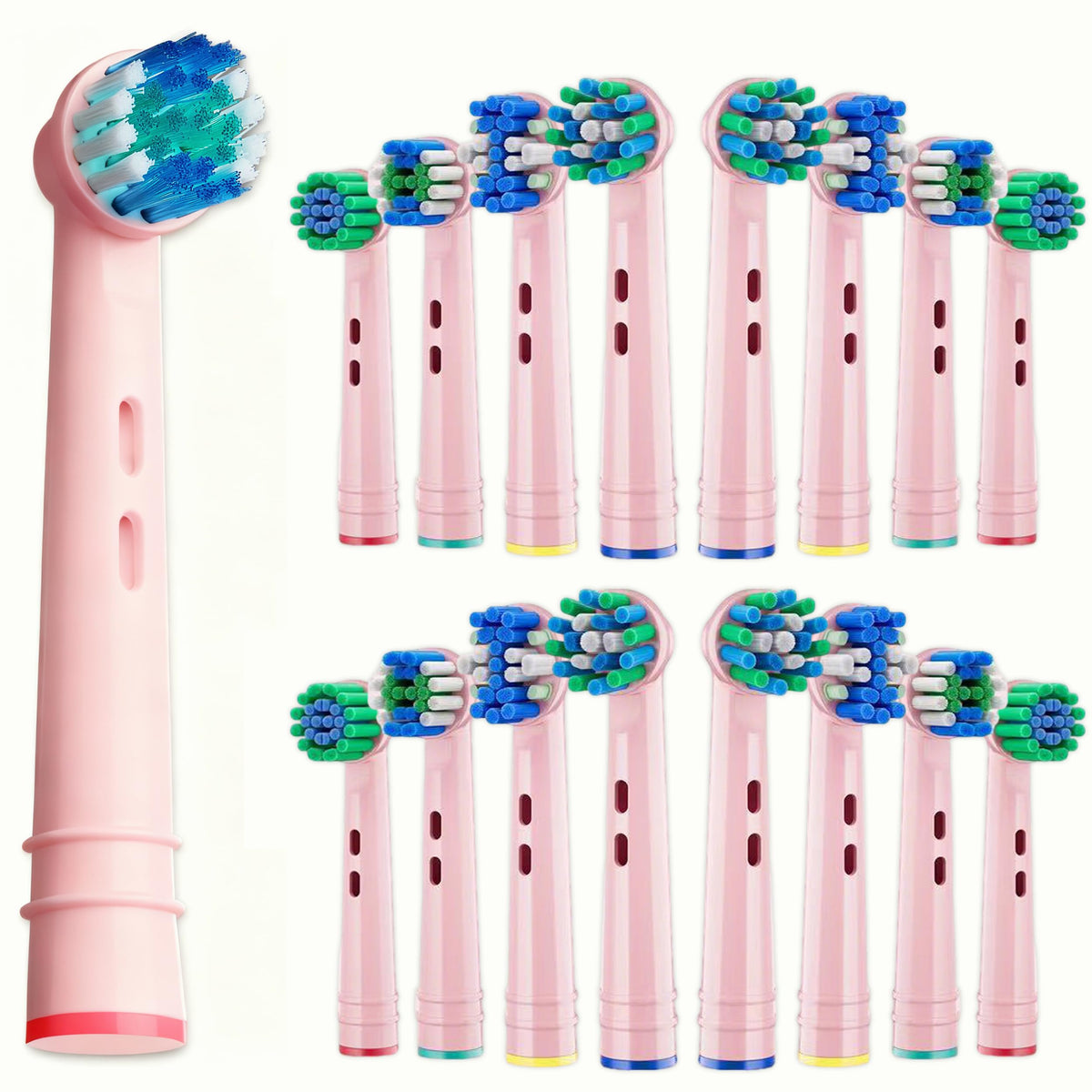 Pink Replacement Brush Heads for Oral-B Pro 1000 Pink Handle 16 Pack