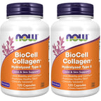 NOW Foods Supplements, BioCell Collagen® Hydrolyzed Type II, Clinically Validated, 120 Veg Capsules