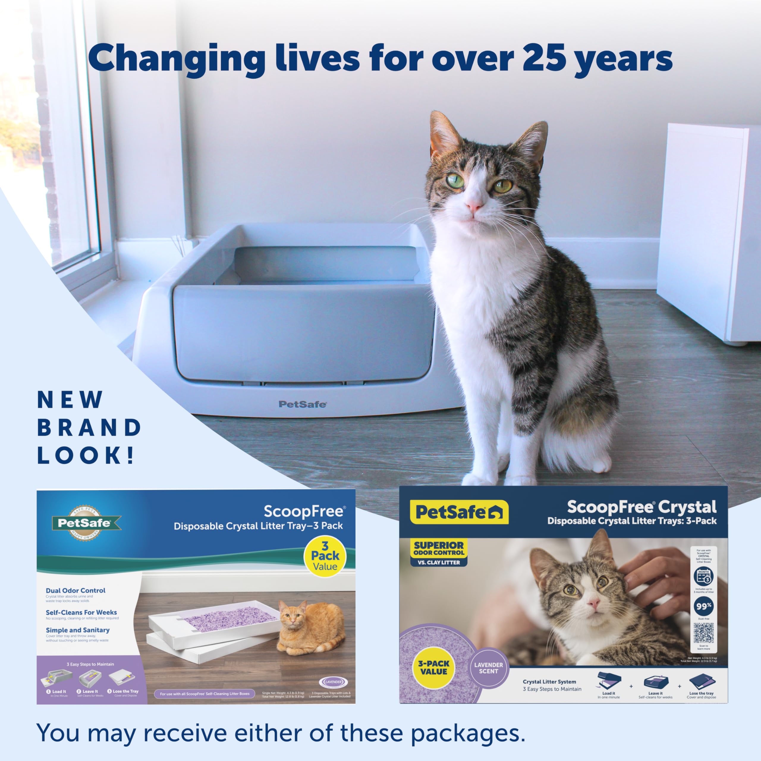 Buy now PetSafe ScoopFree Disposable Crystal Cat Litter Tray - Easy Cleaning Box - Refill Tray for Electric Litter Box - Fragrance Free - 4.3 lb Bags - 6 Pack at indiglob india