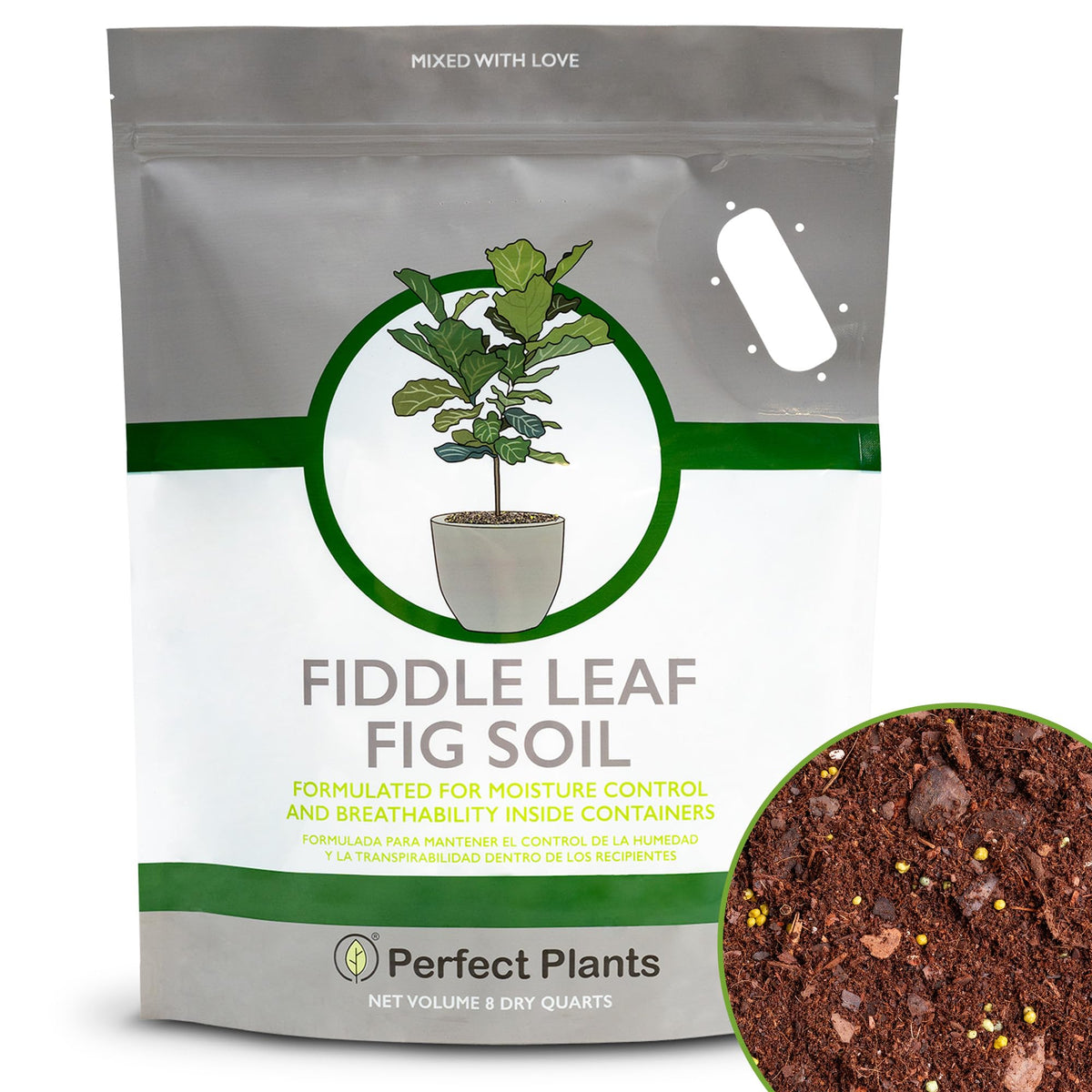 Perfect Plants Fiddle Leaf Fig Soil, 8 qt, Coconut Coir Potting Mix