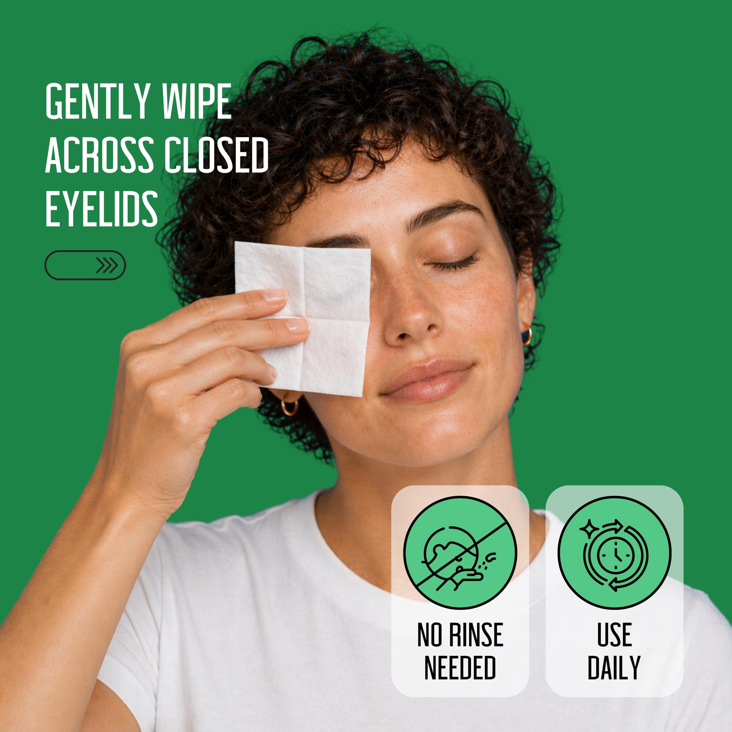 100PCs Tea Tree Eyelid Wipes – Cleaning Eye Wipes for People with Dry Eyes & Allergies – Gentle Eyelid Cleanser with Hyaluronic Acid, Chamomile and Aloe – Individually Wrapped & Biodegradable