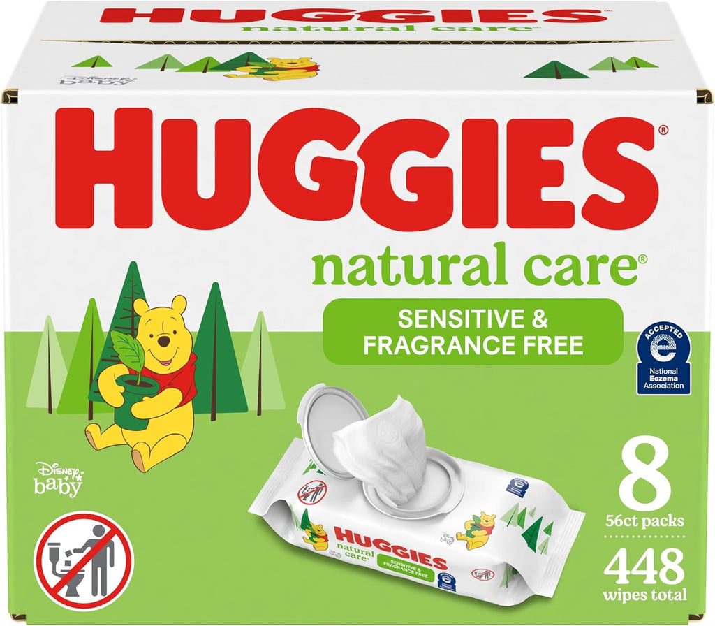 Buy now Baby Wipes, Huggies Natural Care Sensitive Baby Diaper Wipes, Unscented, Hypoallergenic, 1 Flip-Top Packs (56 Wipes Total) at indiglob india
