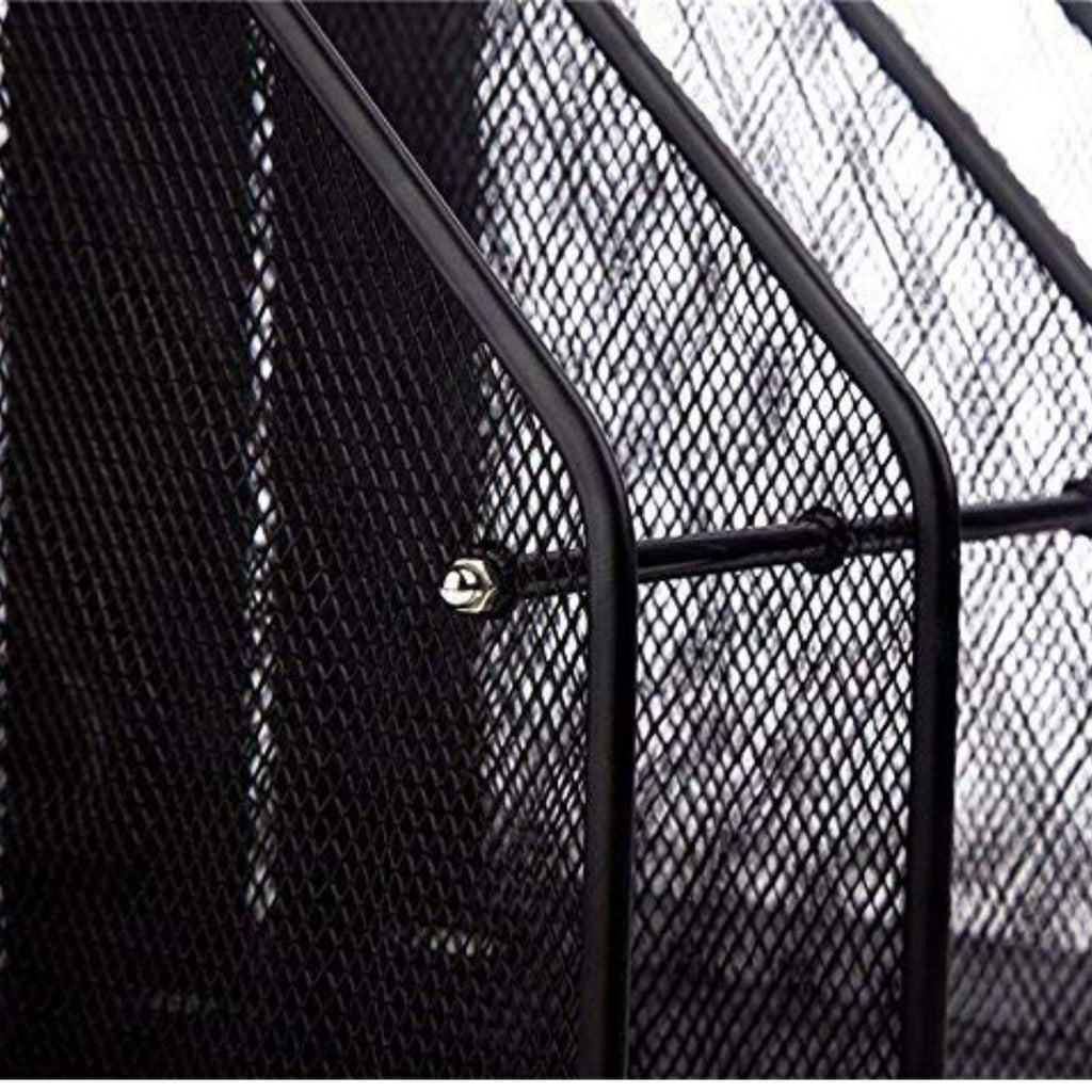 Buy now File Rack, 4-Slot Mesh Metal Magazines File Desk Organizer - Black Holder at indiglob india