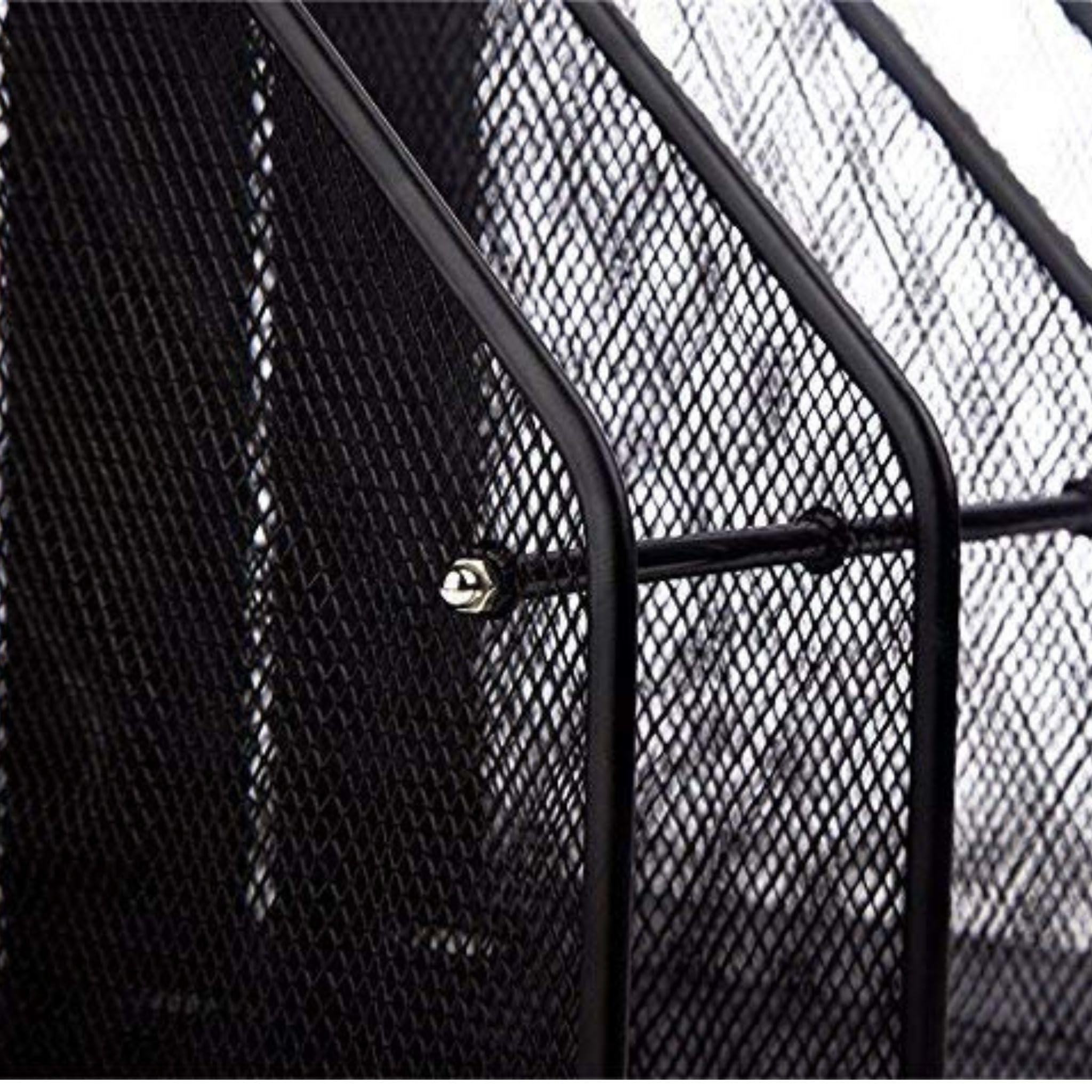 Buy now File Rack, 4-Slot Mesh Metal Magazines File Desk Organizer - Black Holder at indiglob india