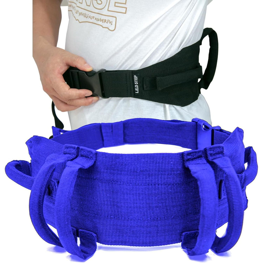 Buy now Gait Belt Walking Transfer Belt with 6 Plastic Padded Caregiver Handles and Quick Release Buckle for Patient,Elderly Physical Therapy (Black) Blue at indiglob india