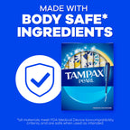 Tampax Pearl Tampons Multipack, with LeakGuard Braid, Super/Super Plus/Ultra Absorbency, Up to 100% Leak and Odor Free Protection, Unscented, 45 Count