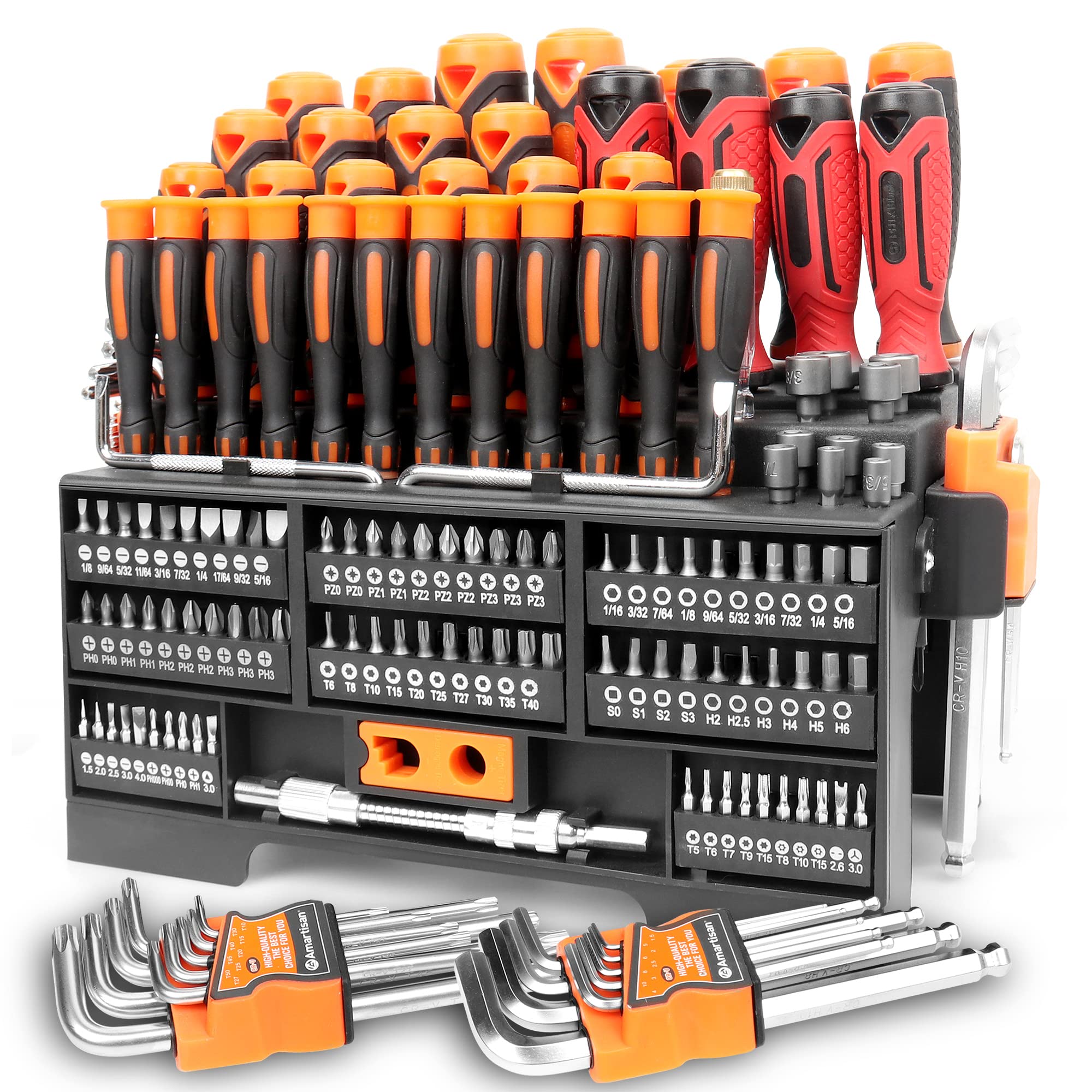 Buy now Amartisan 10-Piece Magnetic Screwdrivers Set, 5 Phillips and 5 Slotted Tips Professional Cushion Grip Screwdriver Set at indiglob india