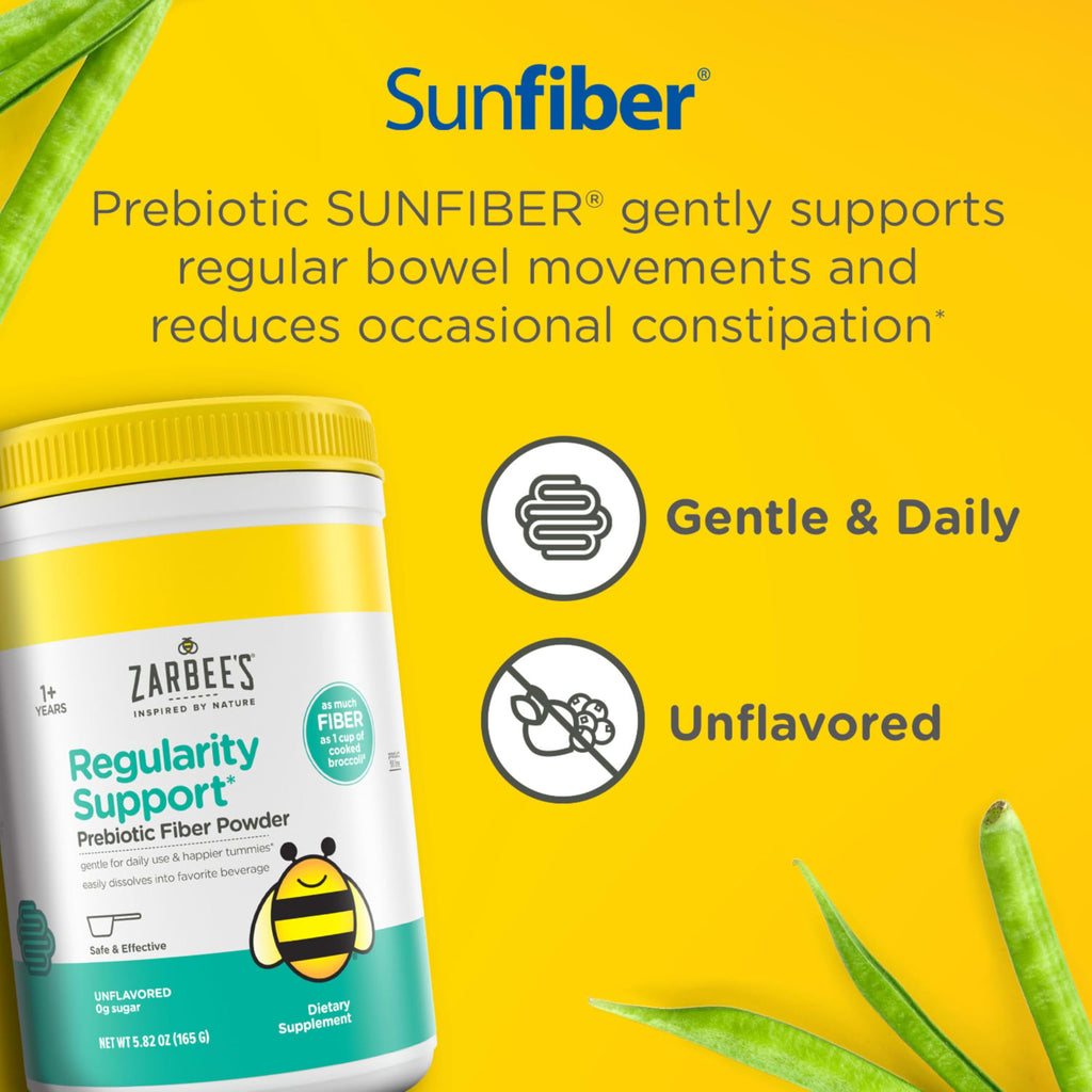 Zarbee's Kids Regularity Support Prebiotic Fiber Powder, 5.82 oz | For Kids & Toddlers Ages 1+ Years, Flavorless, Sugar Free, Gluten-Free, Daily Fiber Supplement