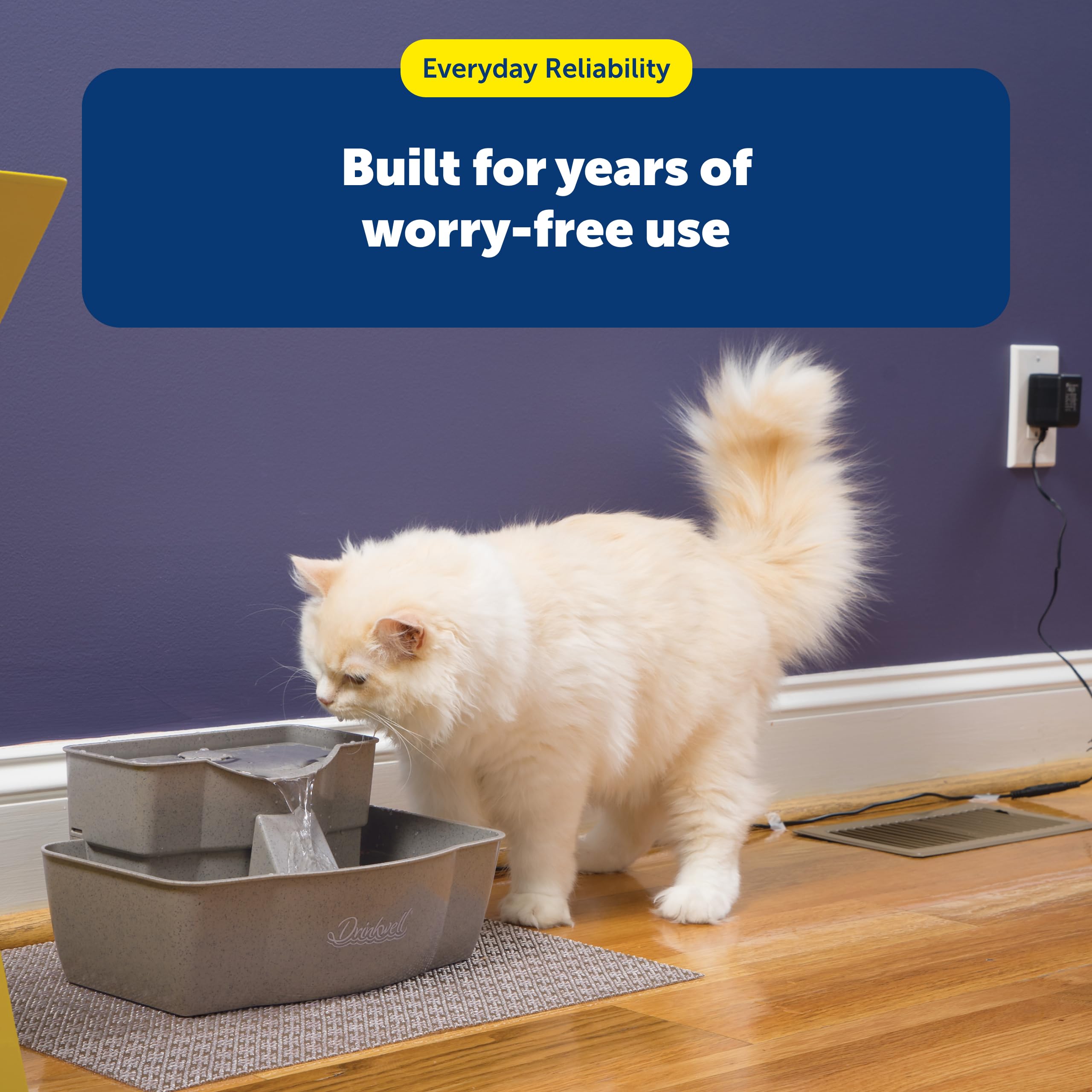 Buy now PetSafe Drinkwell Multi-Tier Pet Fountain - Encourages Hydration for Cats & Dogs - Large-Capacity Waterer - Double Tier - Filtered Fountain with Carbon Filter - 100 oz Water Capacity at indiglob india