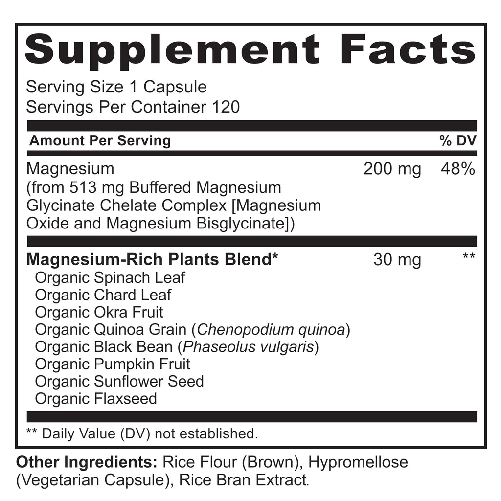 NATURELO Magnesium Glycinate Chelate Complex - 200 mg Magnesium, 120 Count | Support Sleep, Calm, Muscle Cramp & Stress Relief, Gluten Free, Non GMO, with Organic Vegetables