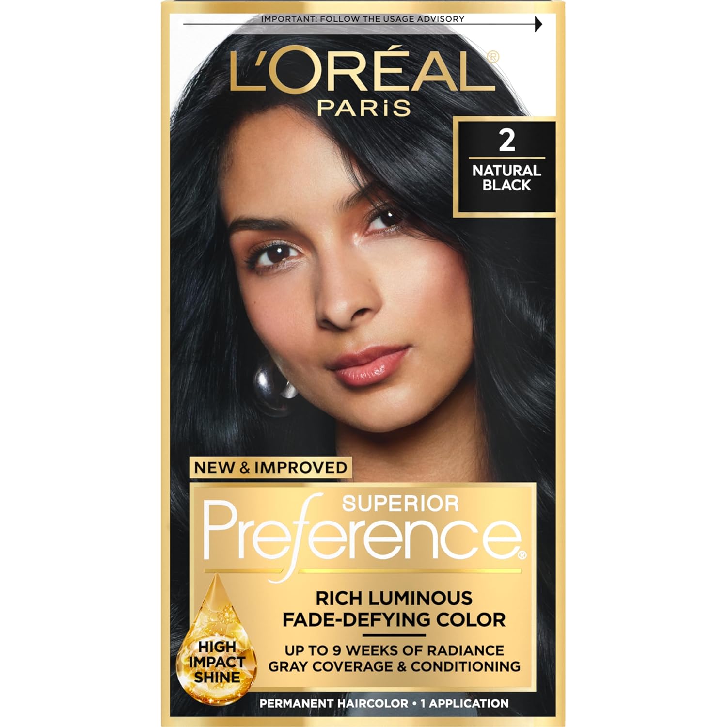 Buy now L'Oreal Paris Superior Preference Luminous Fade-Defying Permanent Hair Color, Hair Dye For Up to 9 Weeks of Radiance, Light Ash Blonde 9A, 1 Hair Dye Kit 2 Natural Black 1 Count (Pack of 1) at indiglob india
