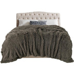 Buy now TOONOW Extra Soft Fuzzy Faux Fur Throw Blanket 50"x60", Reversible Lightweight Fluffy Cozy Plush Comfy Microfiber Fleece Decorative Shaggy Blanket for Couch Sofa Bed, Pure White 70"x78" Dark Brown at indiglob india