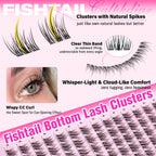 Calphdiar Fishtail Bottom Lash Clusters enhance your look with natural spikes for a delicate, eye-opening effect. Official product.
