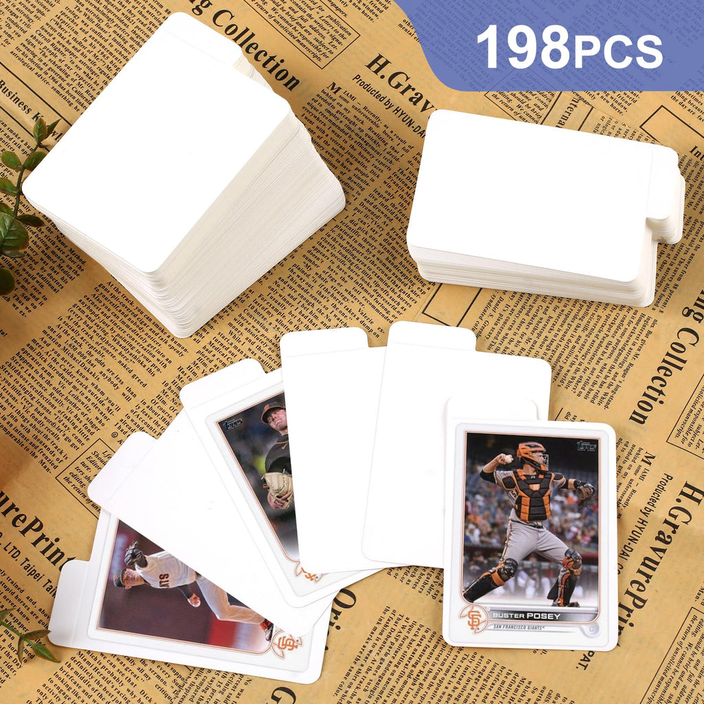 198PCS Trading Card Dividers, Paper Card Dividers, Standard Vertical Card Divider for MTG/Sports/Games Card Categorization and Management - White