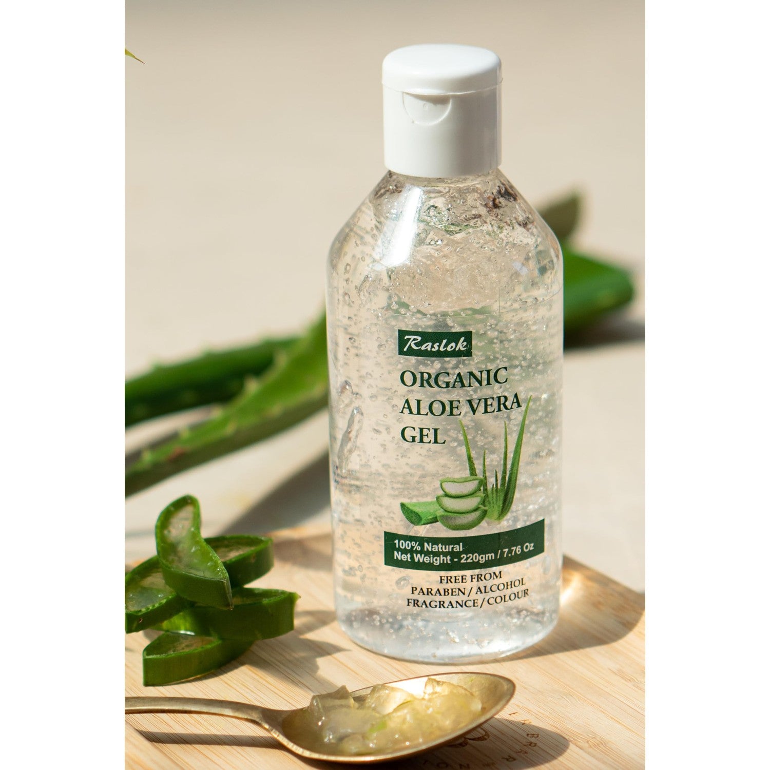 Raslok Aloe Vera Gel | 99% Pure Natural Aloe Gel For Moisturizing Face Skin & Hair Care,Durable Moisturizing Hydrating Soothing, Non-Sticky (7.7 OZ)
