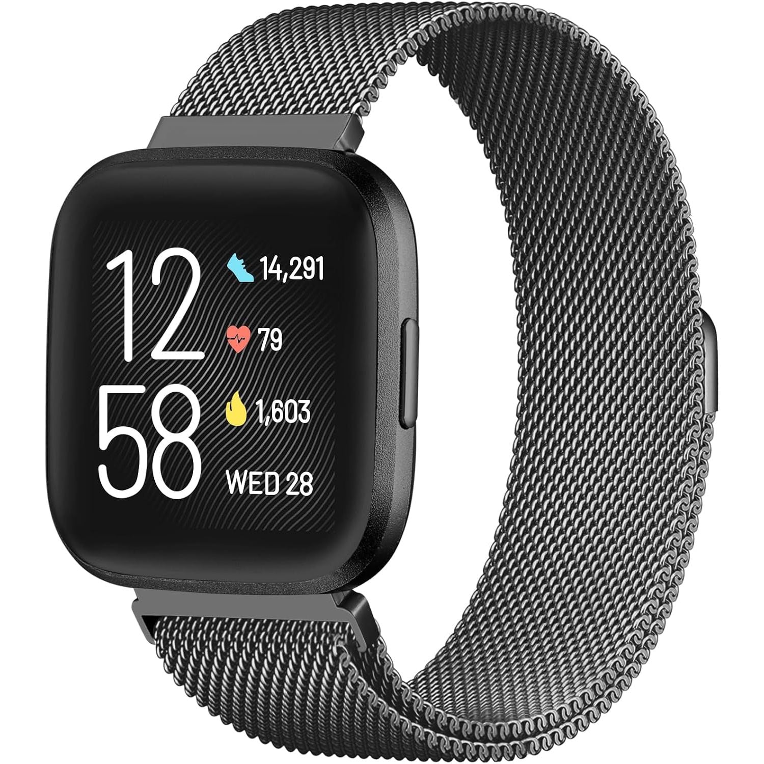 Buy now ZWGKKYGYH Metal Bands Compatible with Fitbit Versa 2/Versa Lite SE/Versa Band for Women Men, Royal Gold, Small L: 6.7" - 9.0" Black at indiglob india