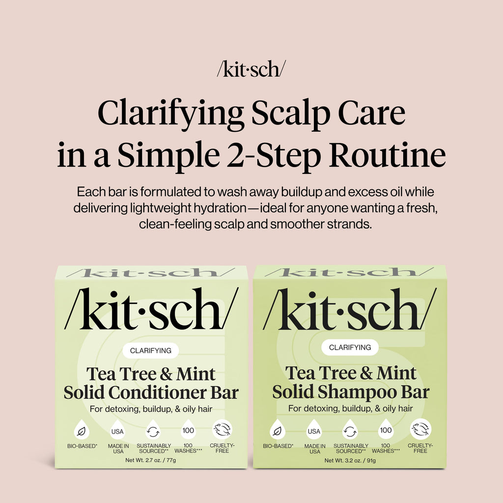 Buy now Kitsch Clarifying Tea Tree Shampoo and Conditioner Set â€“ Shampoo & Conditioner Bar for Women and Men, Scalp & Oil Control Hair Care â€“ Free of Paraben, Sulfate & Silicone â€“ Made in USA - 2 pcs at indiglob india