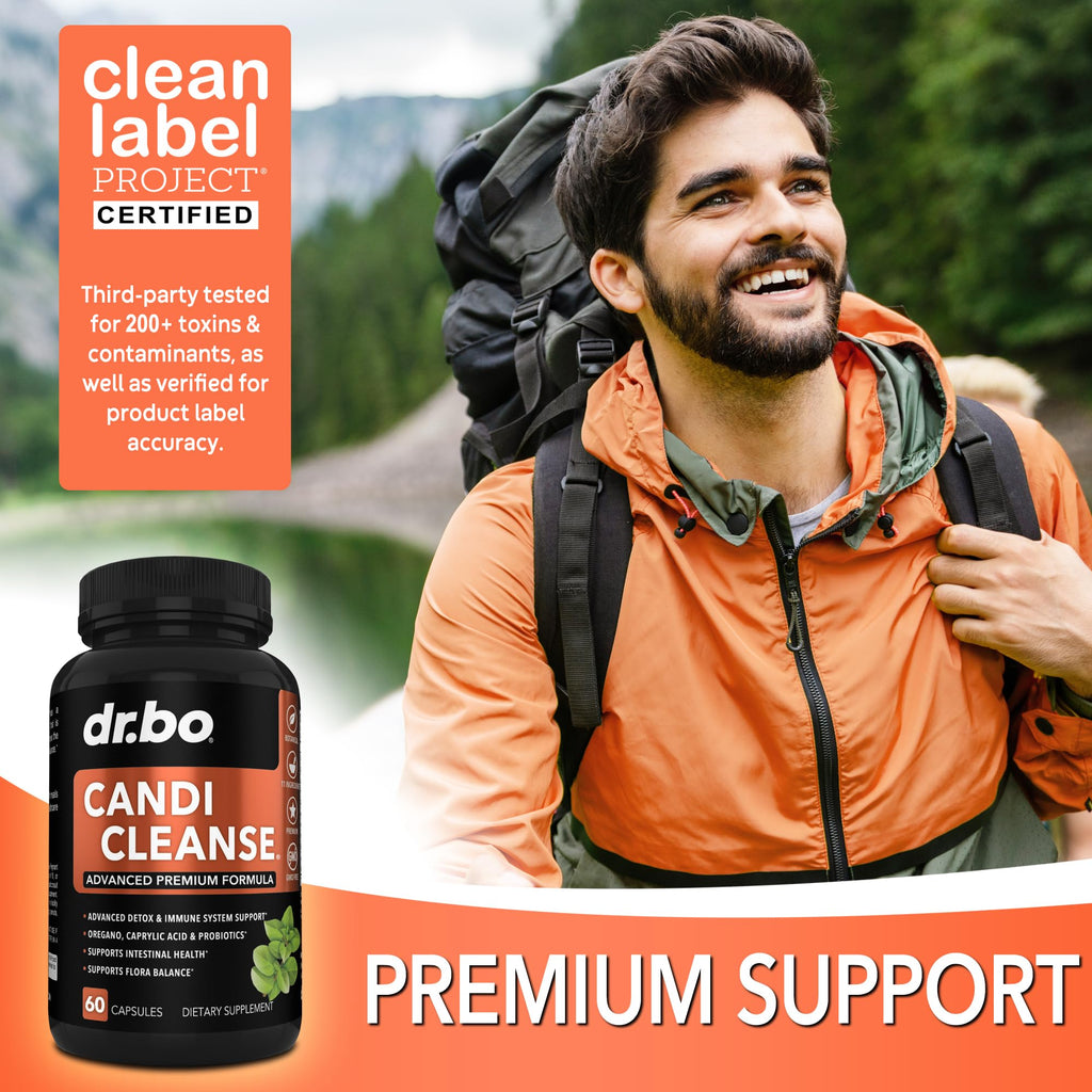 Candi Cleanse Support Supplement Pills - Anti Overgrowth Supplements for Women & Men - Extra Strength Balance Control Probiotic Complex Cleanser - Natural Oral Herbal Oregano & Caprylic Acid Capsules