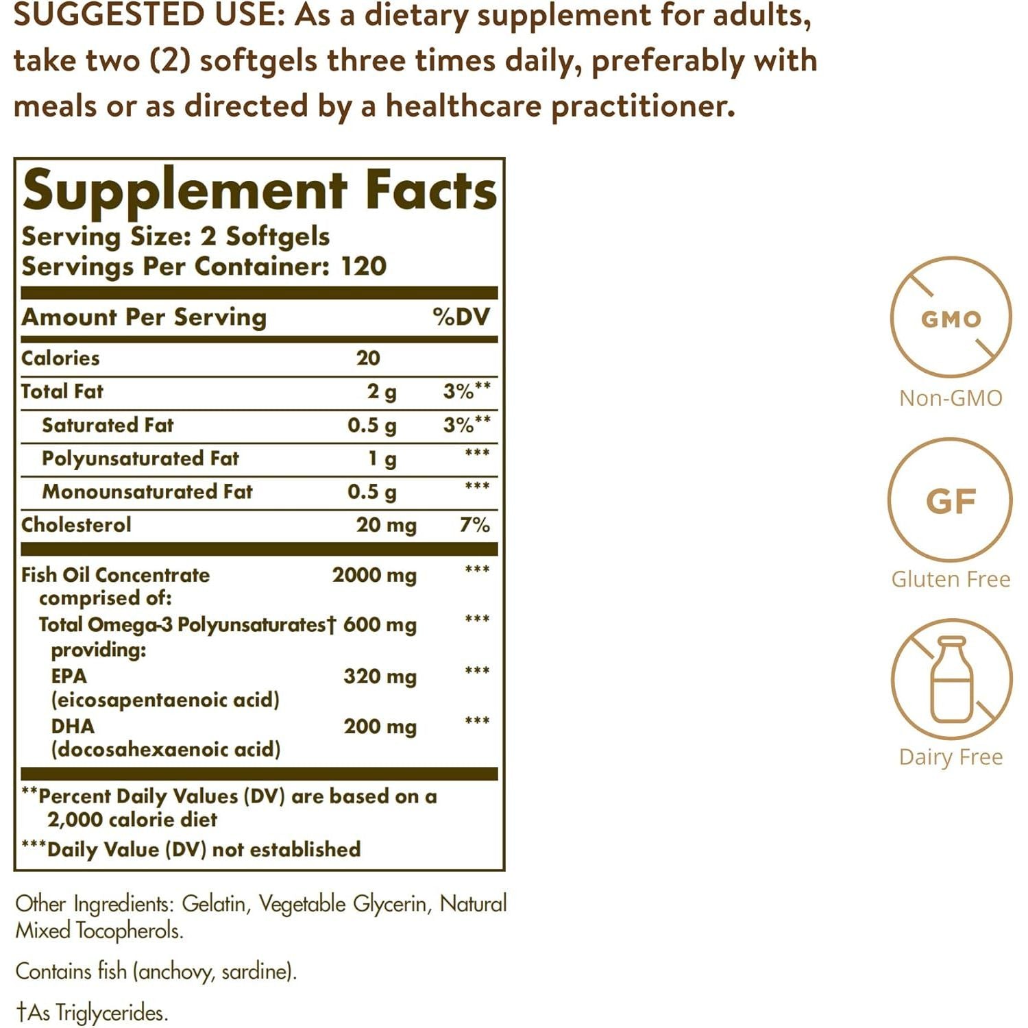 Buy now Solgar Omega-3 Fish Oil Concentrate, 240 Softgels at indiglob india