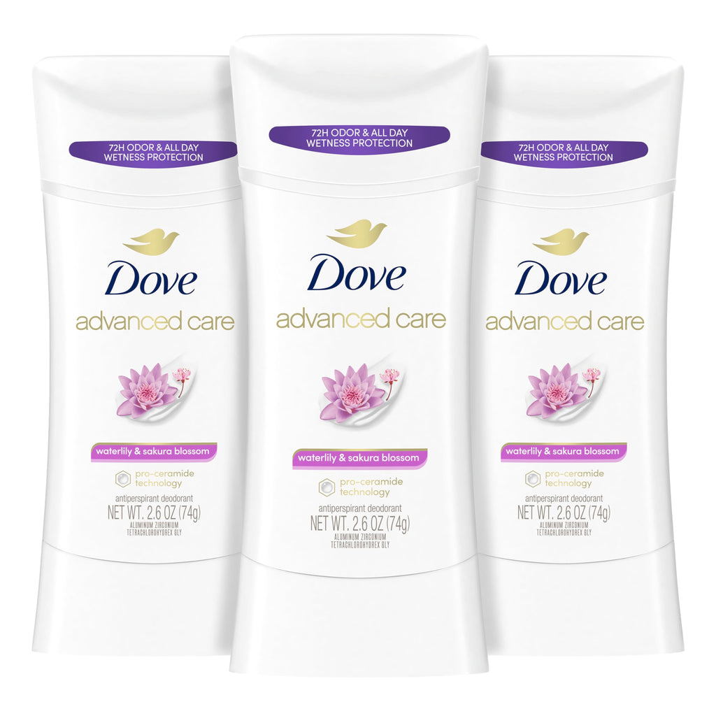 Dove Advanced Care Antiperspirant Stick Vanilla & Cocoa Butter 2.6 oz 3PK | Advanced Care Antiperspirant deodorant with Pro-Ceramide Technology 72-hour odor control and all-day sweat protection