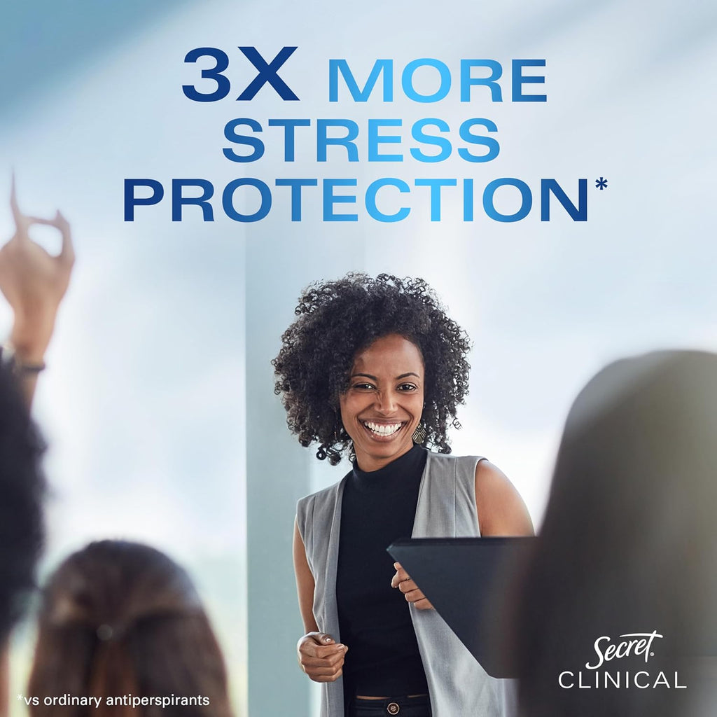 Buy now Secret Clinical Strength Antiperspirant Deodorant for Women, 3X Stress Protection, 72hr Sweat & Odor Protection, PH Balancing Minerals, Invisible Solid, Completely Clean Scent, 2.6 oz at indiglob india