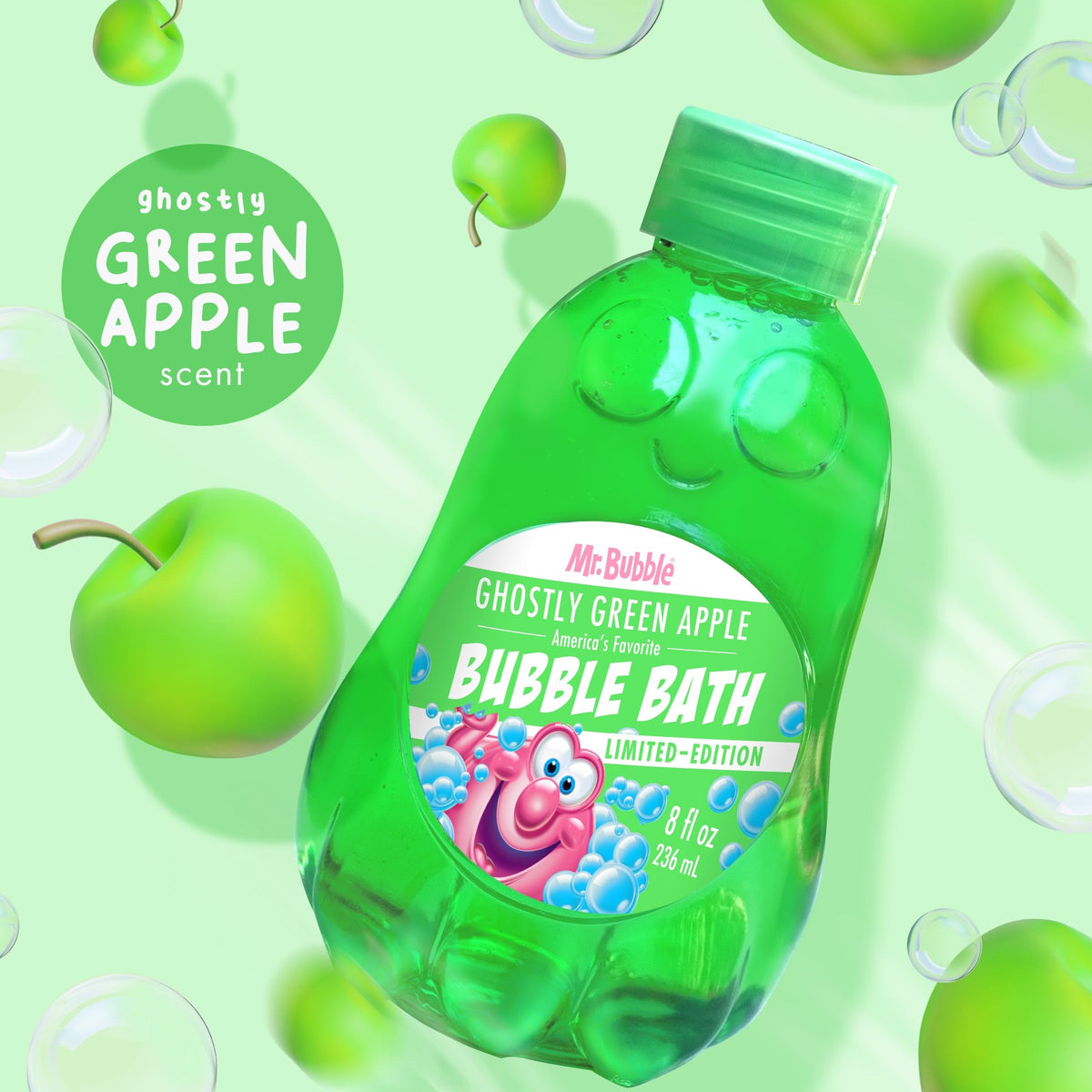 Mr. Bubble Halloween Bubble Bath 3-Pack – Ghost, Cat & Pumpkin Collectible Bottles – Green Apple, Grape & Pumpkin Pie Scents – Kids Bubble Bath Set, 8 oz Each