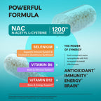 NAC Supplement with Selenium, B6 & B12 - NAC 1200 mg - Lab Tested, 120 Caps | N Acetyl Cysteine 600 mg/caps, 1200 mg/serving - Antioxidant & Immune Support - Non-GMO, Gluten-Free, Vegan - 60-Day Supply