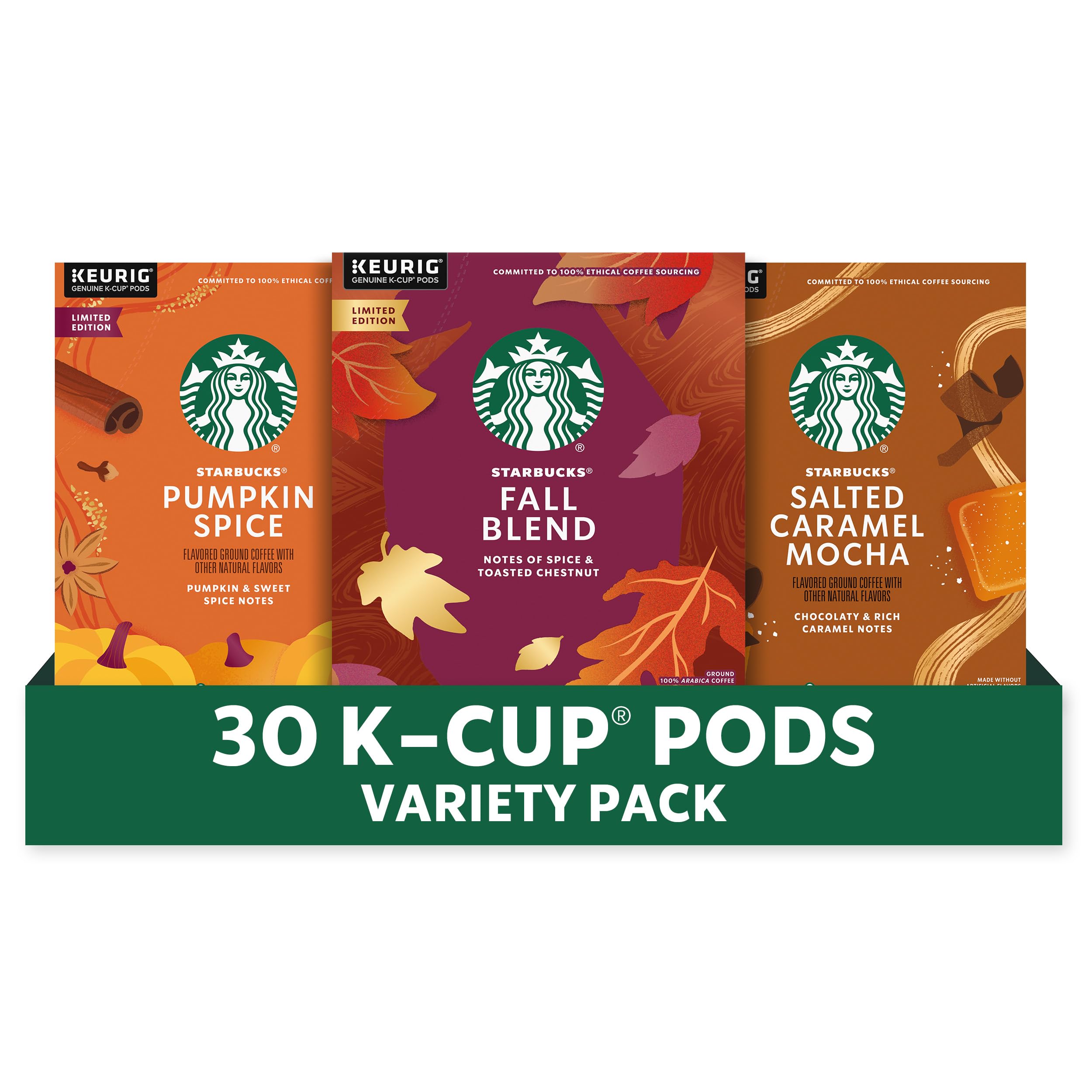 Buy now Starbucks K-Cup Coffee Pods, Medium Roast Hot or Iced Coffee, Pike Place Roast, 96 Keurig Pods NEW! Fall Variety Bundle 10 Count (Pack of 3) at indiglob india
