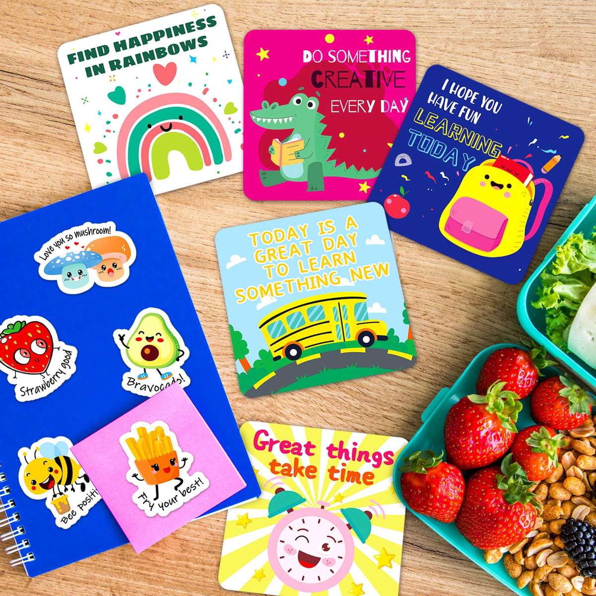 zheyistep 160 Motivational Lunch Notes for Kids, Cute Inspirational Cards