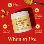 Magnesium Glycinate Powder + L Theanine, 60 Servings, 300mg, Peach Mango | Support Restful Sleep & Relaxation, Sugar-Free High Absorption Magnesium Powder, Calming Drink Mix, Chelated Magnesium Powder