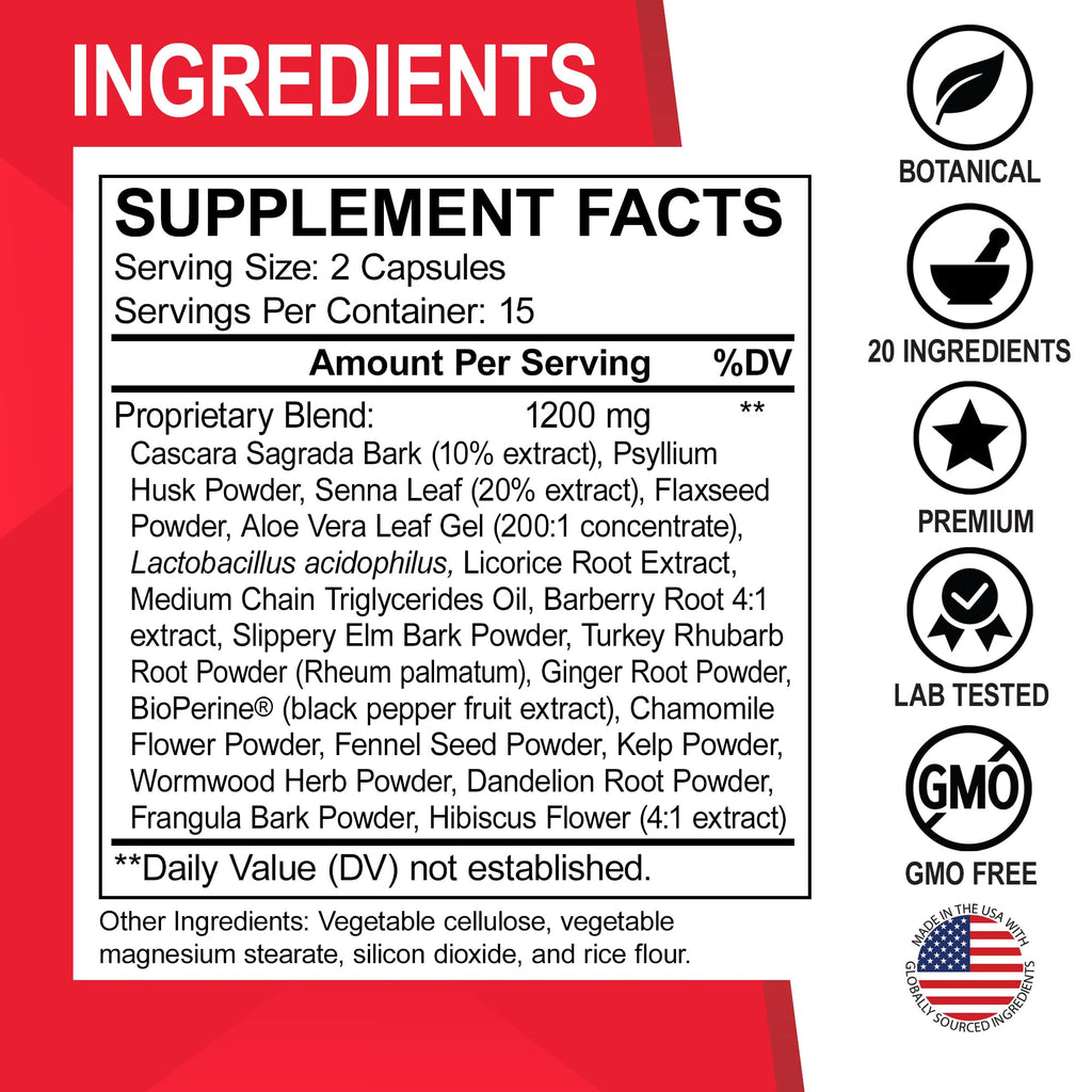 Colon Cleanser Detox for Weight Flush - 15 Day Colon Cleanse Pills Poop for Women Men - Fast Natural Laxative, Bowel Movement Supplements Intestinal Health Body Flush Stomach Bloating Gut Loss Support