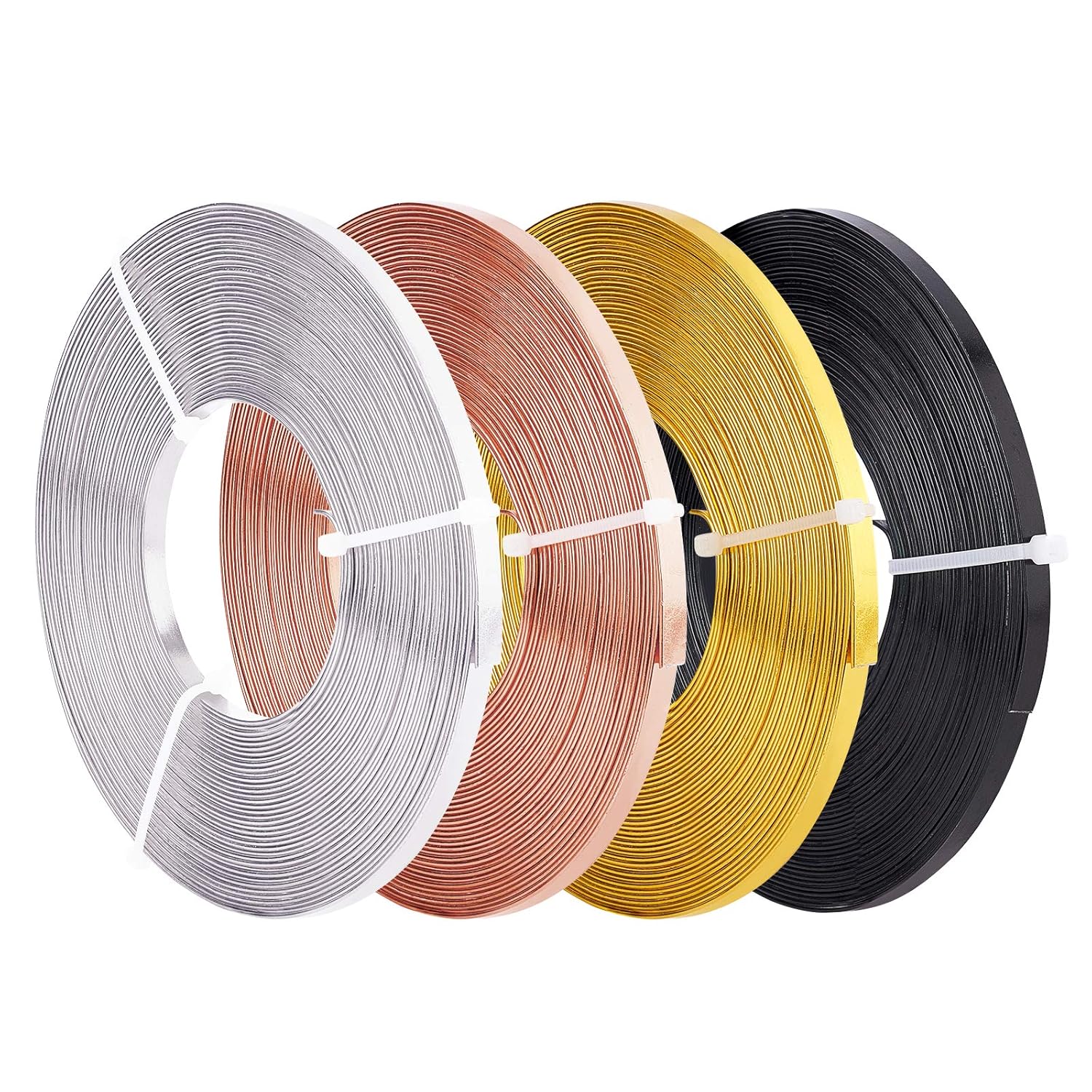 Buy now BENECREAT 5mm Wide Aluminum Craft Wire - 18 Gauge, 32 Feet (Copper Color) - Flat Jewelry Wire for Bezel Making, Sculpting, Armature, DIY Earrings & Rings 5mm 4 Mixed Color at indiglob india